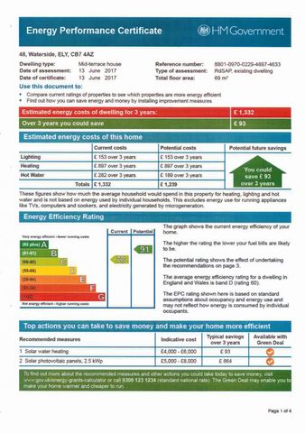 EPC For Waterside, ELY, Cambridgeshire, CB7